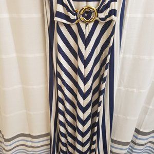 Liz Lange Maxi Blue & White Dress